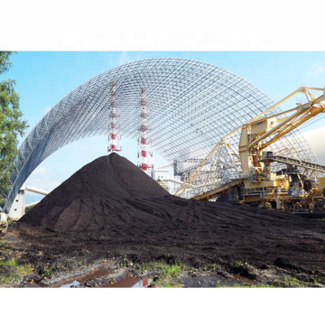 Estructura de acero contra el terremoto Arch Techo espacial de armadura para almacenamiento de cobertizo de carbón